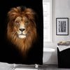 Face of an King Lion Shower Curtain - Gold Black