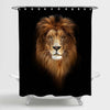 Face of an King Lion Shower Curtain - Gold Black