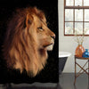 Lion Head Shower Curtain - Gold Black