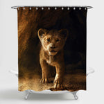 Lion Cub Walking in the Cave Shower Curtain - Gold