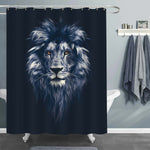 Portrait of a Beautiful Lion Shower Curtain - Dark Blue