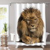 Lying Crossing Paws Lion Shower Curtain - Gold