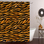 Tiger Skin Animal Print Shower Curtain - Orange Black