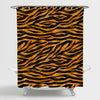 Tiger Skin Animal Print Shower Curtain - Orange Black