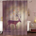Prowling Deer in the Forest Shower Curtain - Brown