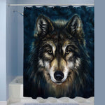 Portrait of the Wolf Head Shower Curtain - Dark Blue