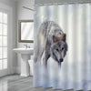 Lonely Gray Wolf Walking on the Snow Shower Curtain - Grey