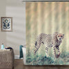 Cheetah Hunting in The Grassland Shower Curtain - Gold