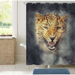Anngry Leopard Shower Curtain - Gold Black