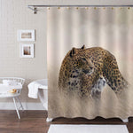 Cheetah in Grassland Stands with Head Turned Shower Curtain - Gold