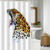 Angry Roaring Leopard Shower Curtain - Gold
