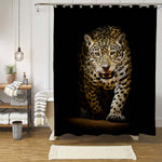 Sneaks and Walking Leopard Shower Curtain - Gold Black