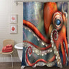 Trippy Octopus Shower Curtain - Red