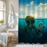 Disguised Giant Octopus Shower Curtain - Green