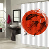 Three Koi Carps and Red Sun Shower Curtain