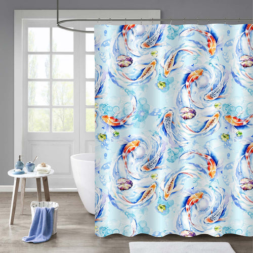 Koi Fish Shower Curtain - Blue