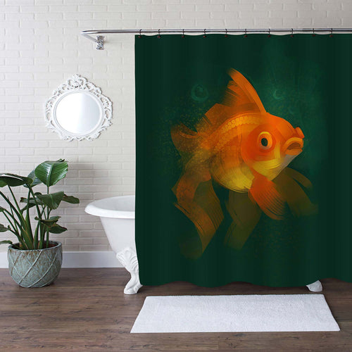 Goldfish Shower Curtain - Red Green