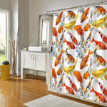 Japanese Koi Carp Shower Curtain - Red Gold