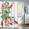 Gold Fishes with Water Lily Shower Curtain - Red Green