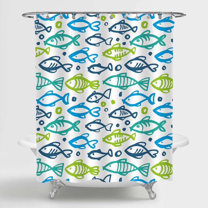 Simple Fishes Shower Curtain - Colorful