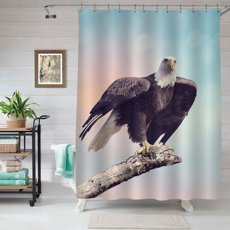 Bald Eagle Taking Off Shower Curtain - Brown
