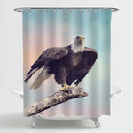 Bald Eagle Taking Off Shower Curtain - Brown