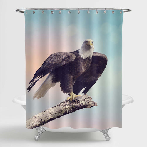 Bald Eagle Taking Off Shower Curtain - Brown