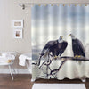 American Bald Eagles Perching on Branch Shower Curtain - Dark Grey