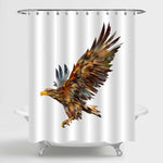 Hand Drawn Flying Eagle Shower Curtain - Brown