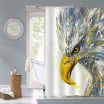 Art Paiting Eagle Head Shower Curtain
