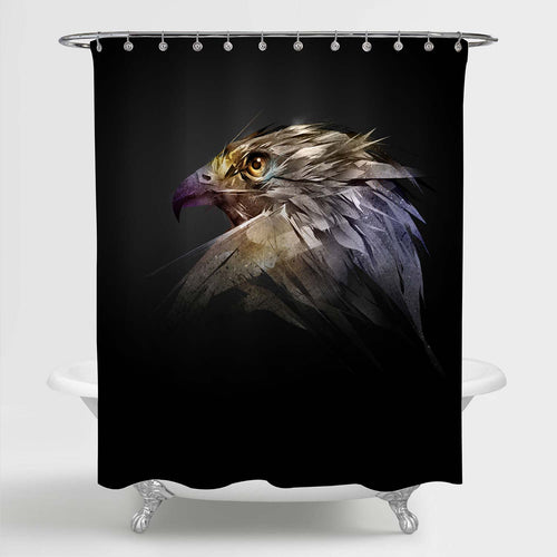 Head of Hawk Shower Curtain - Brown Black