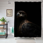 Red Tailed Hawk Portrait Shower Curtain - Brown Black