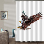 Attacking Eagle Bird in Flight Shower Curtain - Brown