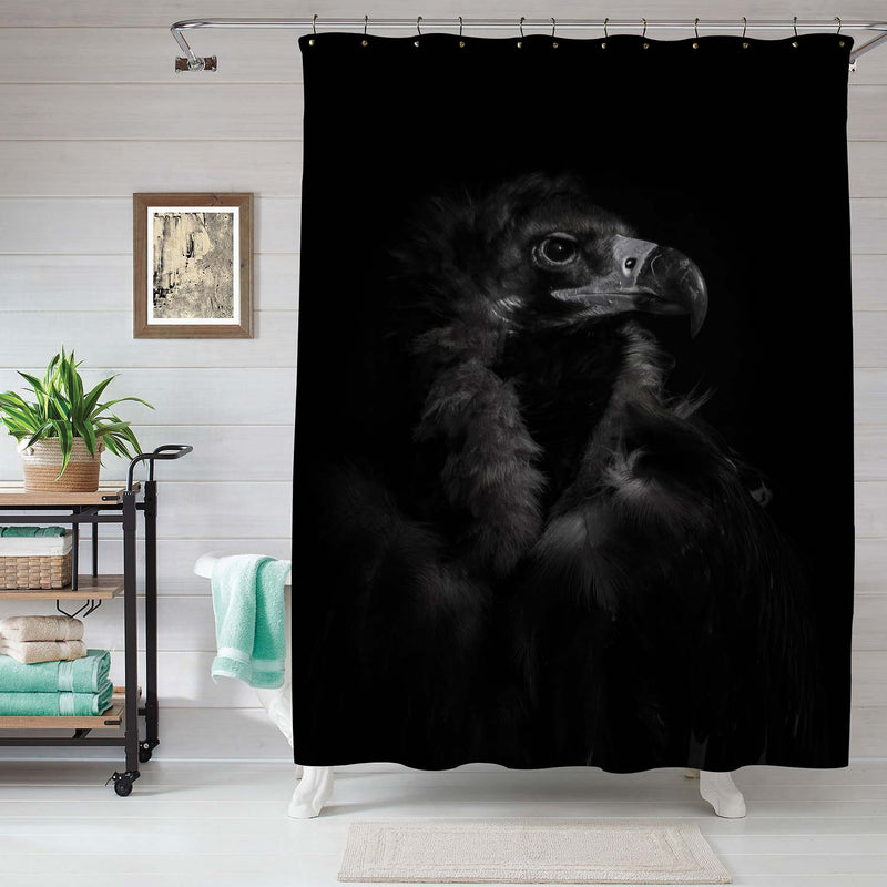 Eagle Closeup Shower Curtain - Black