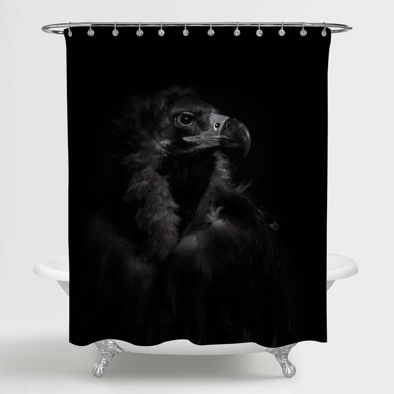 Eagle Closeup Shower Curtain - Black