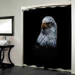 American Bald Eagle Portrait Shower Curtain - Black White