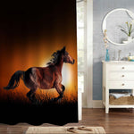 Running Horse at Sunset Shower Curtain - Brown