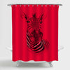 Sketch Zebra Shower Curtain - Black Red