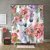 Magic Unicorn with Florals Shower Curtain- Pink