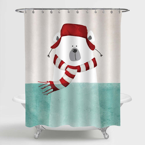 Hipster Polar Shower Curtain - Green White