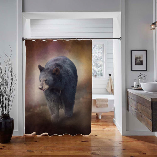 American Black Bear in the Wildness Shower Curtain - Brown