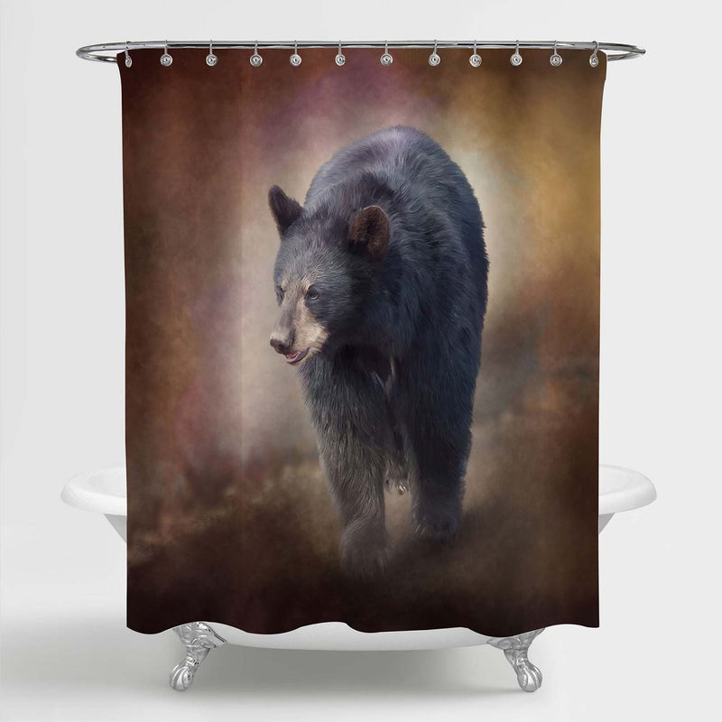 American Black Bear in the Wildness Shower Curtain - Brown