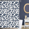 Grunge Geometric Dots Pattern Shower Curtain - Navy Blue