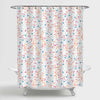 Abstract Bubbles and Hearts Shower Curtain