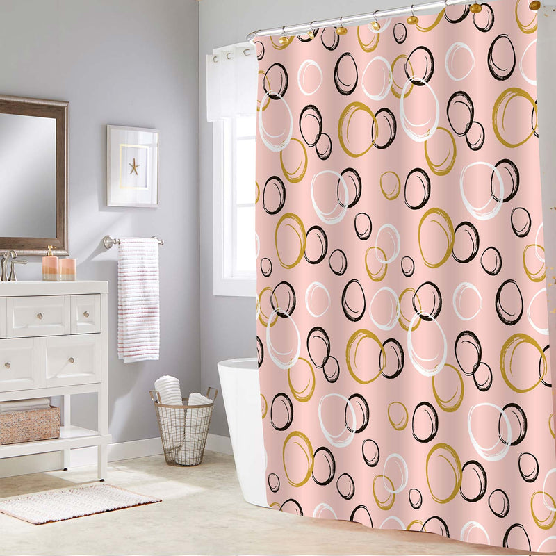Abstract Geometric Circles Shower Curtain