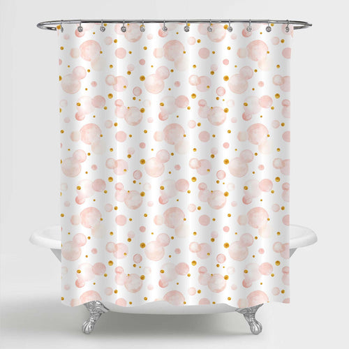 Aquarelle Circles Pattern Shower Curtain - Pink