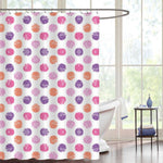 Simple Candy Style Polka Dots Shower Curtain - Purple Pink