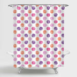Simple Candy Style Polka Dots Shower Curtain - Purple Pink