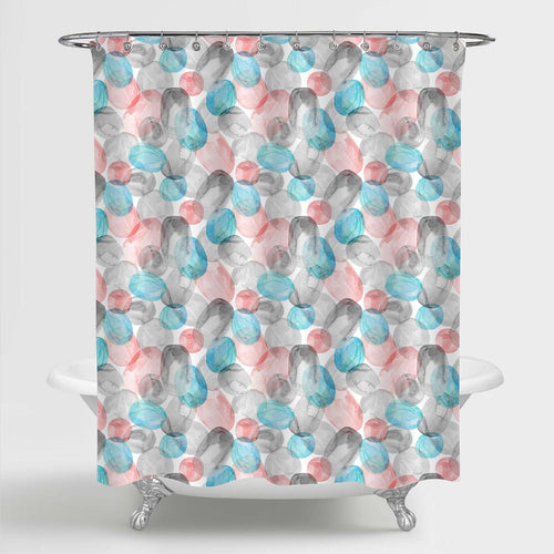 Watercolor Transparent Shapes in Pastel and Monochrome Colors Shower Curtain