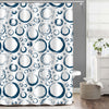 Abstract Circles Pattern Shower Curtain - Navy Blue